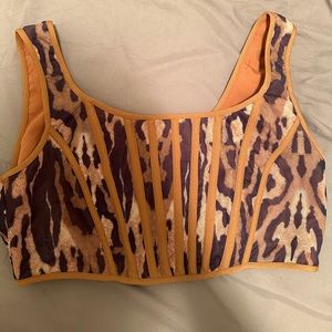 Pretty Little Thing Cheetah Print Corset Top (size 12)